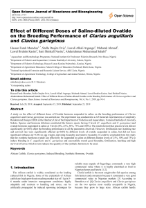 Effect of different doses of saline-diluted ovatide on the breeding performance of Clarias anguillaris and Clarias gariepinus