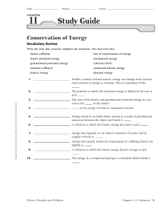 Conservation of Energy Study Guide - Physics