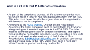 What is a 21 CFR Part 11 Letter