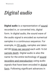 Digital audio - Wikipedia