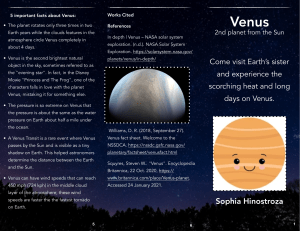 Venus Brochure (facts on Venus)