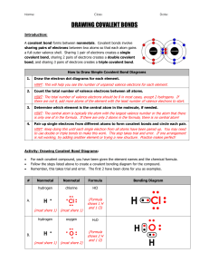 WS - Drawing Covalent Bond Diagrams WORD