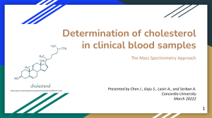 Determination of cholesterol in clinical blood samples