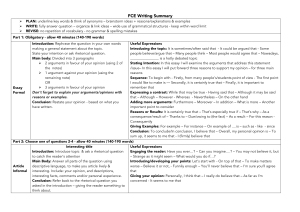FCE Writing Tasks Summary