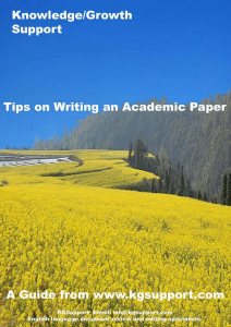 Tips on Writing an Academic Paper