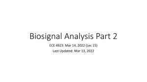 Lec15 Biosignal Analysis ECG