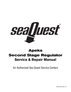 APEKS Scuba Regulator 2nd stage service manual