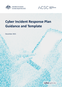 cyber incident response plan guidance and template - december 2021