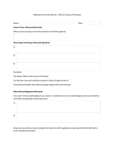 How to Pose a Research Question Worksheet Packet (WR 121)