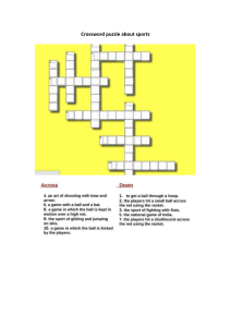 Crossword puzzle about sports
