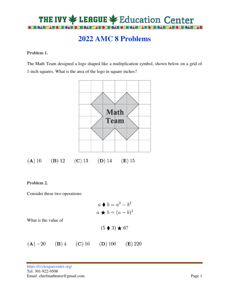 2024 Amc 8 Problems Melba Michaela