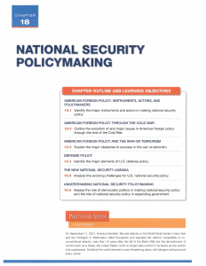 Chapter 18 - National Security Policymanking