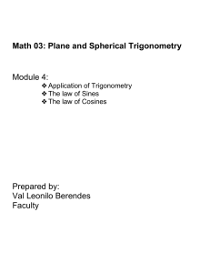ModuleL 4 Plane and sperical trigonometry