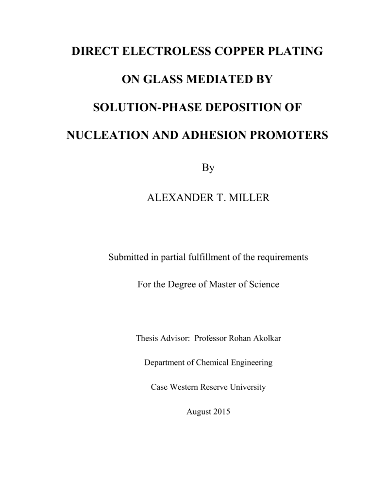 Electroless Copper Plating on Glass Thesis