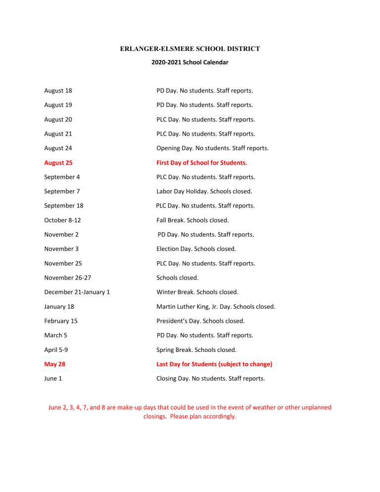 20-21 school calendar