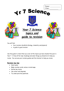 Year 7 Revision Booklet