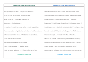 Cambridge Exam Speaking Phrases Parts 2 & 3