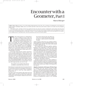 Berger - Encounter with a Geometer, Part I