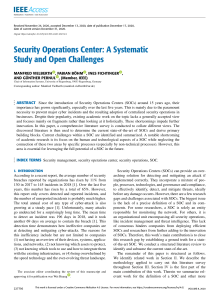 Security Operations Center A Systematic Study and Open Challenges