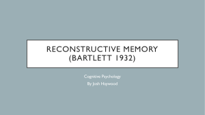 Reconstructive Memory Bartlett 1932