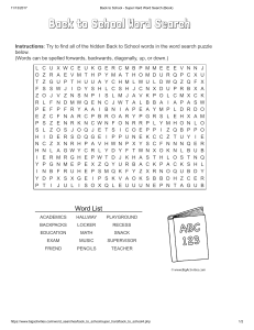 Back to School - Super Hard Word Search (Book)