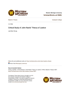 Critical Study of John Rawls  Theory of Justice