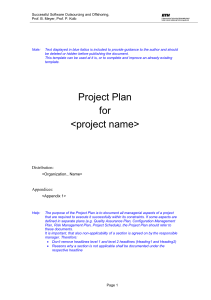 Template Project Plan