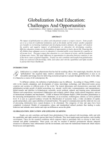 Globalization And Education: Challenges And Opportunities