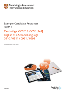 0511 Example Candidate Responses Paper 1 (for examination from 2019)