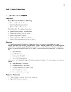 Lab 7 - Basic Subnetting 3