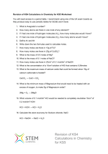 Worksheet revisio calculations