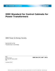 IEEE Std C57.148-2011, IEEE Standard for Control Cabinets for Power Transformers