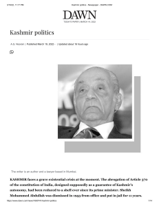 Kashmir politics 
