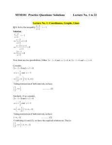 MTH101 Practice Qs Solutions Lectures  1 to 22