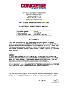 RG500  Battery Commercial Maintenance Manual