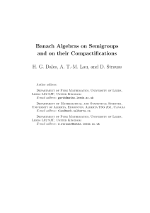Dales Banach Algebras on Semigroups and on their Compactications