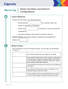 Atomic Numbers & Electron Configurations Lesson