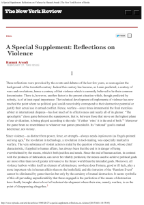 Arendt - Reflections on Violence by Hannah Arendt   The New Yor