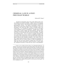 Criminal Law in a Post-Freudian World