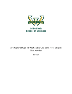 Bank Efficiency: Factors and Investigative Study