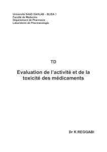 TD3-Evaluation de l'activité et de la toxicité des médicaments P