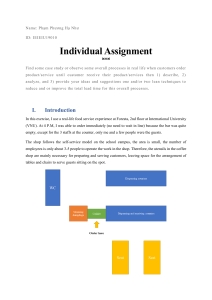 Lean Techniques in Food Service: Individual Assignment