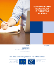 REPORT ON TRAINING NEEDS ANALYSIS  IN THE REPUBLIC OF SERBIA 