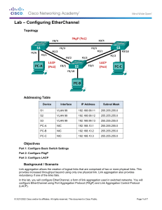 Configuring EtherChannel with PAgP and LACP Lab