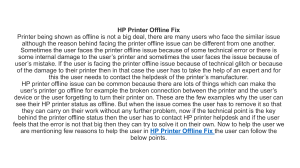 HP Printer Offline Fix Fix