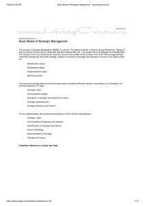Basic Model of Strategic Management - www.livingcurious