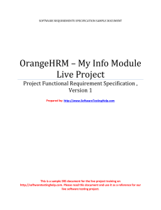 SoftwareTestingHelp OrangeHRM FRS-Sample