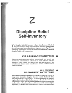 Discipline Belief Self inventory