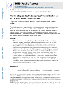 circadian rythm and ghrelin