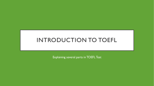 Introduction to TOEFL